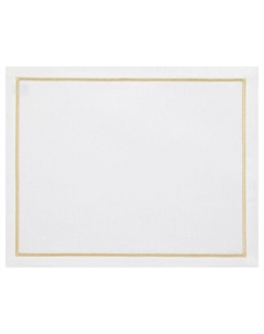 Салфетка сервировочная Мунлайт лён белый, вышивка золотом Amitile