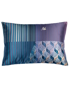 Наволочка Геометрия Санкт-Петербурга Фонтанка в ежевично-черном Mollen