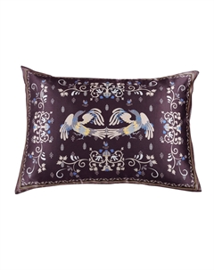 Наволочка 50х70см Сказки Мезенская роспись в ежевично-черном Mollen