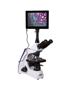 Микроскоп MED D35T LCD, цифровой/биологический, 40-1000x, на 5 объективов, белый Levenhuk