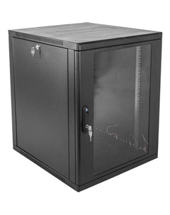 Шкаф коммутационный ЦМО ШРН-15.500-9005 настенный, стеклянная передняя дверь, 15U, 600x612x529 мм Цмо