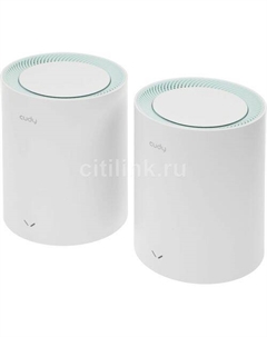Бесшовный Mesh роутер CUDY M1300, Wi-Fi 5, AC1200, 2.4/5ГГц, 2 LAN, белый, 2 шт. в комплекте Cudy