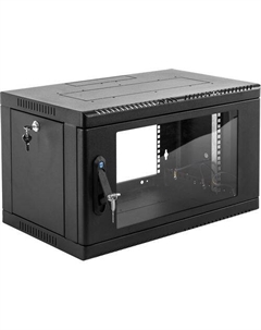 Шкаф коммутационный ЦМО ШРН-6.350-9005 настенный, стеклянная передняя дверь, 6U, 600x346x350 мм Цмо