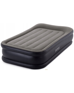 Надувная кровать 99х191х42 см "Deluxe" с подголовником, встр. насос, 220В, до 136 кг Intex
