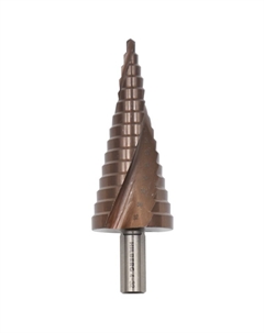 Сверло ступенчатое по металлу ST0432, 4-32 мм, 15 ступеней, Р6М5 HSS-COBALT Hilberg