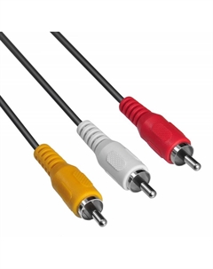 Кабель 3xRCA(M)-3xRCA(M), 1 м, черный (BAAC027-1) Buro