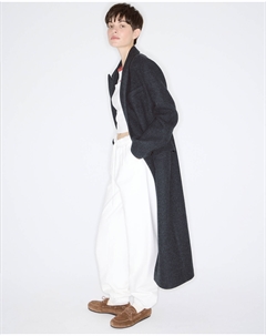 Пальто двубортное графитового цвета 2mood