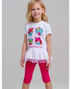 Комплект трикотажный для девочек: фуфайка (футболка), брюки (легинсы) Playtoday kids