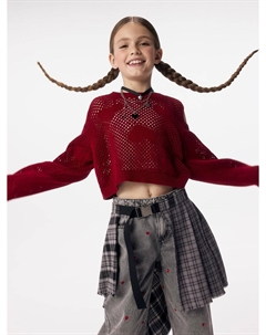 Укороченный джемпер ажурной вязки для девочек Sela