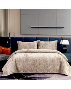 Покрывало бархатное Деварта с наволочками, беж Sofi de marko