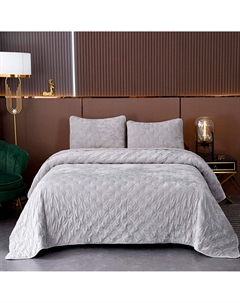 Комплект декоративного текстиля Алира: покрывало 240х260 с наволочками 50х70см, серый Sofi de marko