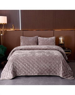 Комплект декоративного текстиля Алира: покрывало 240х260 с наволочками 50х70см, бежевый Sofi de marko