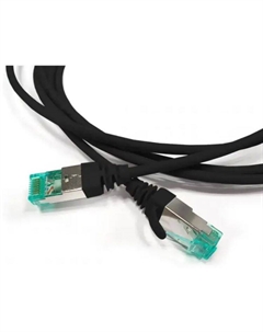 Кабель патч-корд S/FTP 6А кат. 1м PC-LPT-SFTP-RJ45-RJ45-C6a-1M-LSZH-BK экранированный, (100% Fluke Component Tested), 30AWG, LSZH, 1 м, черн Hyperline