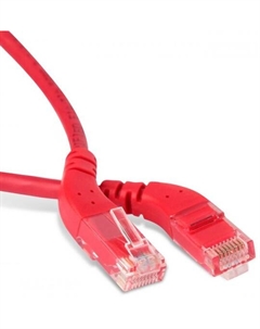 Кабель патч-корд U/UTP 6 кат. 3м PC-APM-UTP-RJ45/L45-RJ45/L45-C6-3M-LSZH-RD угловой, левый 45°-левый 45°, LSZH, красный Hyperline