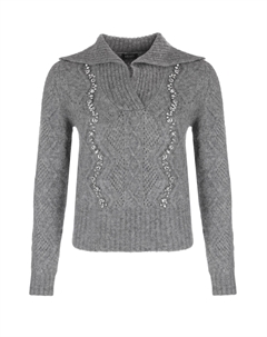 Вязаный женский джемпер с кристаллами Liu jo