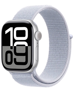 Часы Watch Series 10 GPS 46мм корпус из алюминия Silver+ремешок Sport Loop blue cloud Apple