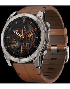 Часы Fenix 8 AMOLED Sapphire 51мм Серые с кожаным ремешком Garmin