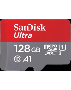 Карта памяти MicroSDHC Ultra 128Gb Class 10 Красно-серая Sandisk