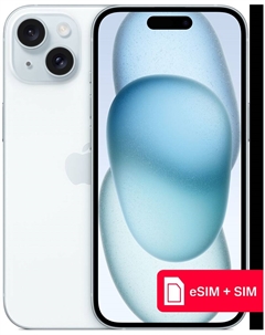 Смартфон Apple iPhone 15 128Gb eSIM + SIM Голубой