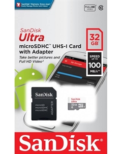 Карта памяти MicroSD Ultra 32GB Class 10 с адаптером Grey/White Sandisk
