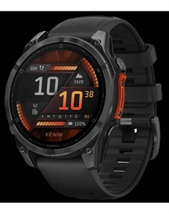 Часы Fenix 8 AMOLED 47мм Серые с черным ремешком Garmin