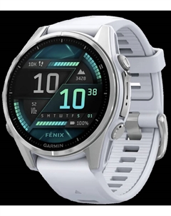 Часы Fenix 8 AMOLED 43мм Cеребро с белым ремешком Garmin