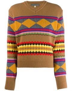 Alexa chung свитер с геометричным узором xs коричневый Alexa chung