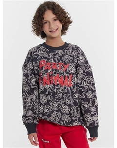 Свитшот для мальчиков серый с принтом и надписью Mark formelle