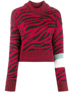 Brognano свитер с высоким воротником и зебровым принтом xs красный Brognano