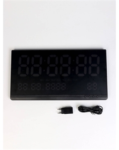 Часы электронные настенные, 47.5×25.3 см, зеленые цифры Nobrand