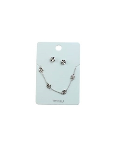 Набор серьги + браслет Clover Silver Twinkle