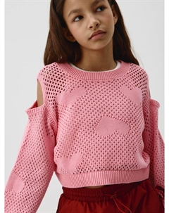 Укороченный джемпер ажурной вязки для девочек Sela