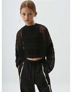 Укороченный джемпер ажурной вязки для девочек Sela