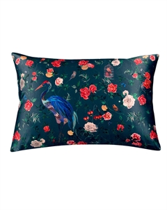 Наволочка 50х70см Редкий экземпляр Журавль в темно-бирюзовом Mollen