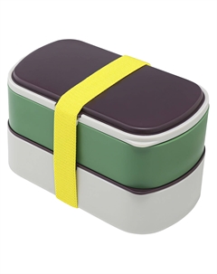 Ланч-бокс с приборами Food Time, серый с зеленым Smart solutions
