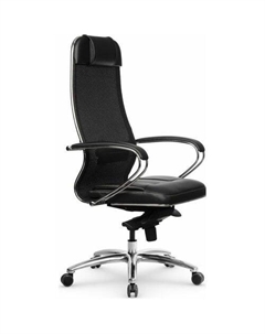 Кресло SL-1.04 Infinity Easy Clean, на колесиках, сетка/экокожа, черный плюс/черный Метта