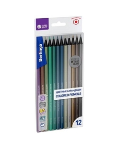 Карандаши цветные металлик SuperSoft. Metallic, 12 цветов, европодвес Berlingo