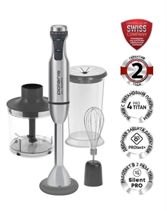 Погружной блендер Polaris PHB 1591L Silent, металлик