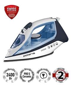 Утюг для одежды с отпаривателем Polaris PIR 2483K 3m, белый/синий