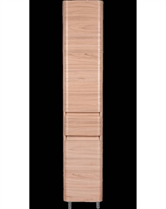 Шкаф-пенал для ванной Атлантика 35 Люкс Plus L, с бельевой корзиной, ясень перламутр Style line