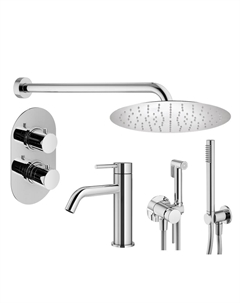 Комплект гигиенического смесителя с верхним душем IXO KITZXOT18CR53 с термостатом, хром Plumberia selection