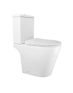 Унитаз-компакт напольный Flin AZ-1363C безободковый, с крышкой микролифт, белый Azario