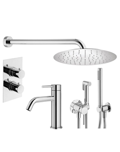 Комплект гигиенического смесителя с верхним душем IXO KITZXOT18QCR53 с термостатом, хром Plumberia selection