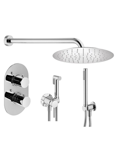 Комплект гигиенического смесителя с верхним душем IXO KITZXOT18CR с термостатом, хром Plumberia selection
