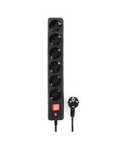 Сетевой фильтр, 6-розеток, 5 м, черный (ECL-6-B-5) Гарнизон