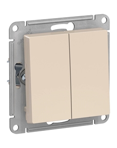 Выключатель самовозвратный Systeme Electric AtlasDesign, 2кл., скрытый монтаж, механизм с накладкой без рамки, бежевый (ATN000217) Systeme electric
