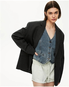 Жакет с защипами графитового цвета 2mood