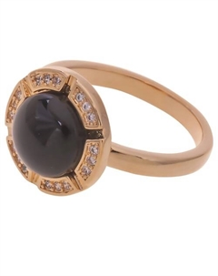 Кольцо с черным ониксом "Луна" Lj