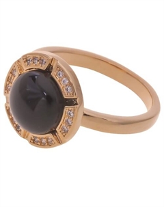 Кольцо с черным ониксом "Луна" Lj