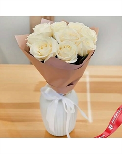 Букет из 9 белых роз 40 см "Любимый" Azalianow цветы. подарки. декор